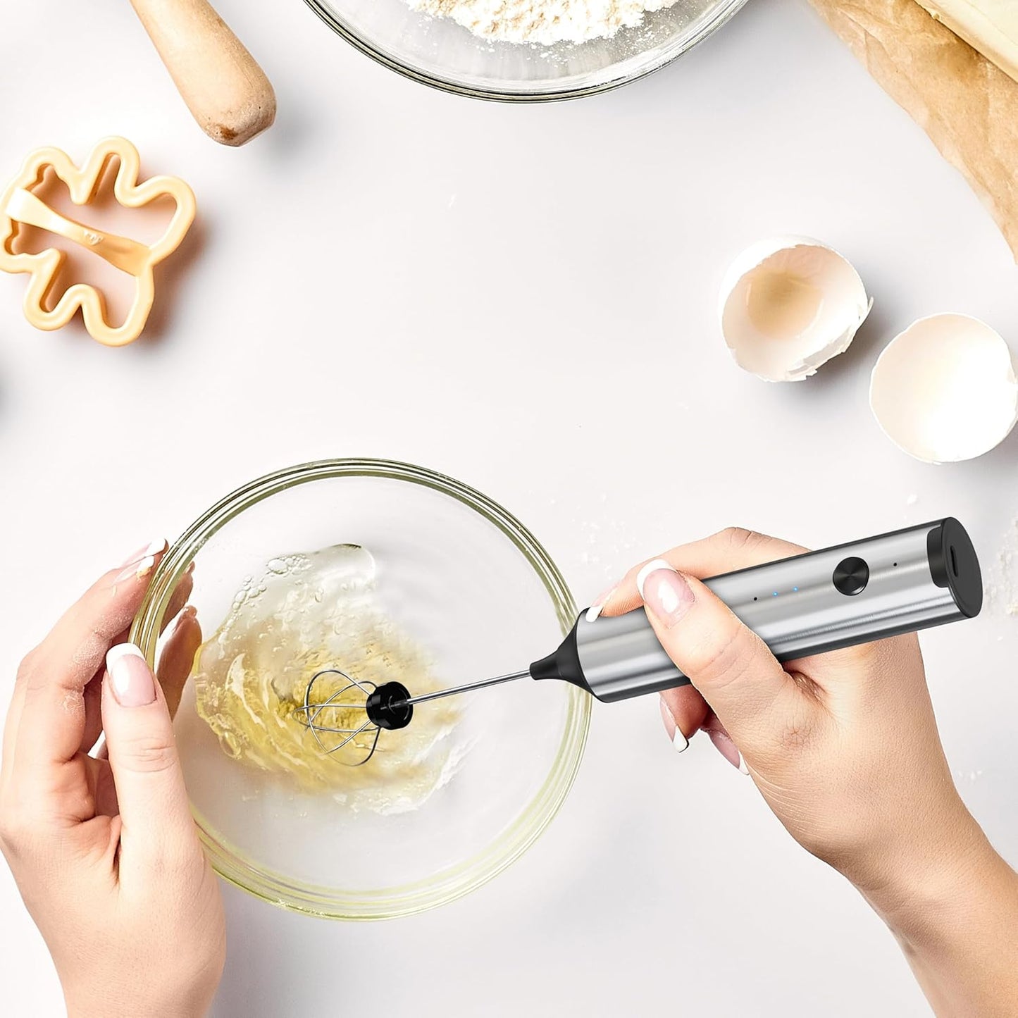 2 in 1 USB rechargeable coffee and milk frother